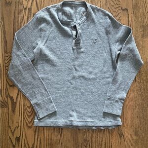 American Eagle Outfitters Gray Long Sleeve Henley